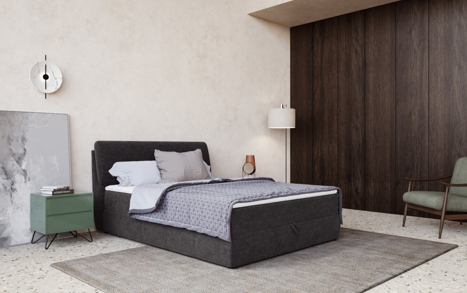 COTTA Boxbett Cooper, inkl. Topper, Bettkasten und verstellbarem Kopfteil Bild 1