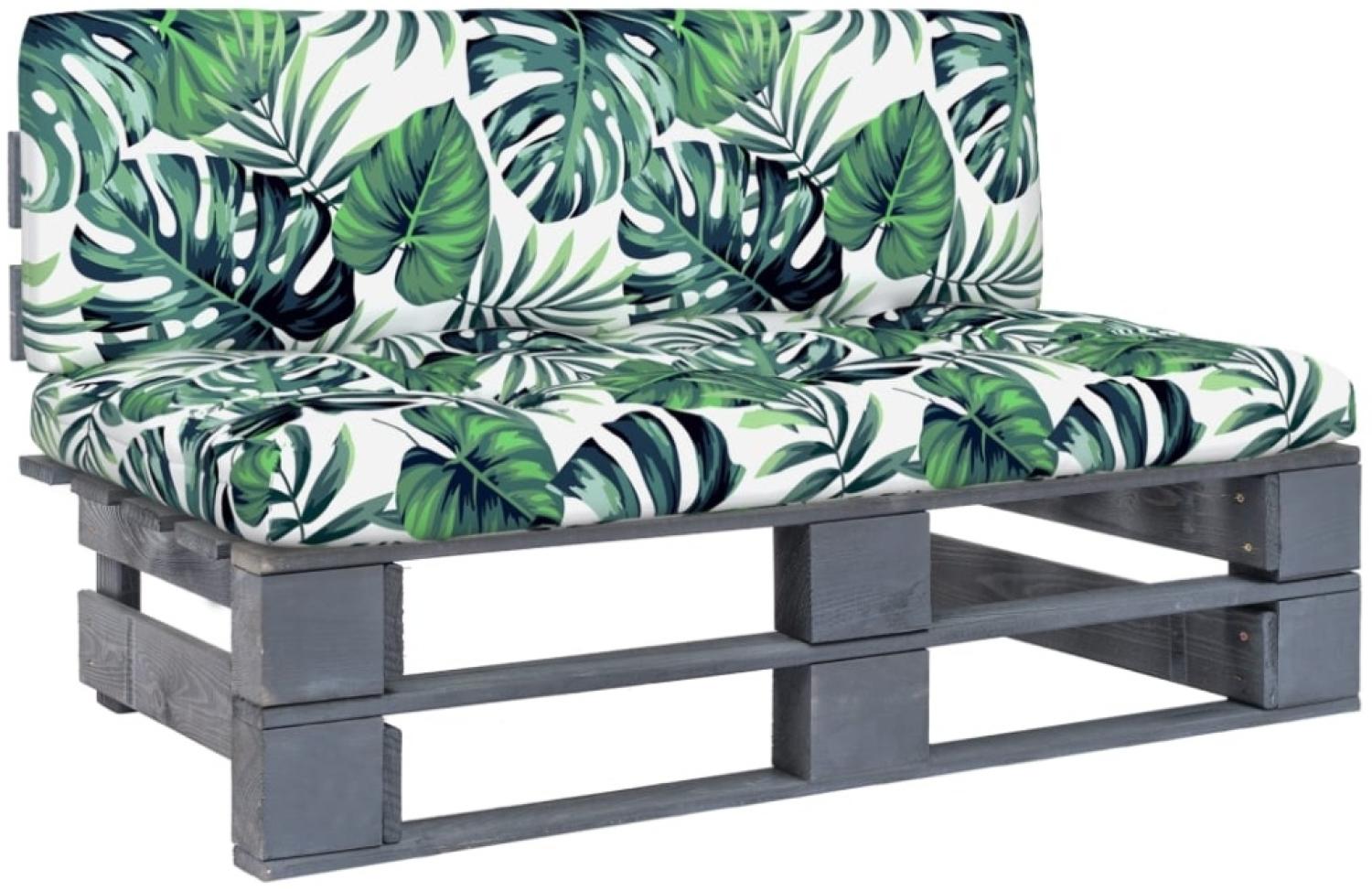 vidaXL Outdoor-Mittelsofa Paletten Imprägniertes Kiefernholz Grau 3066492 Bild 1