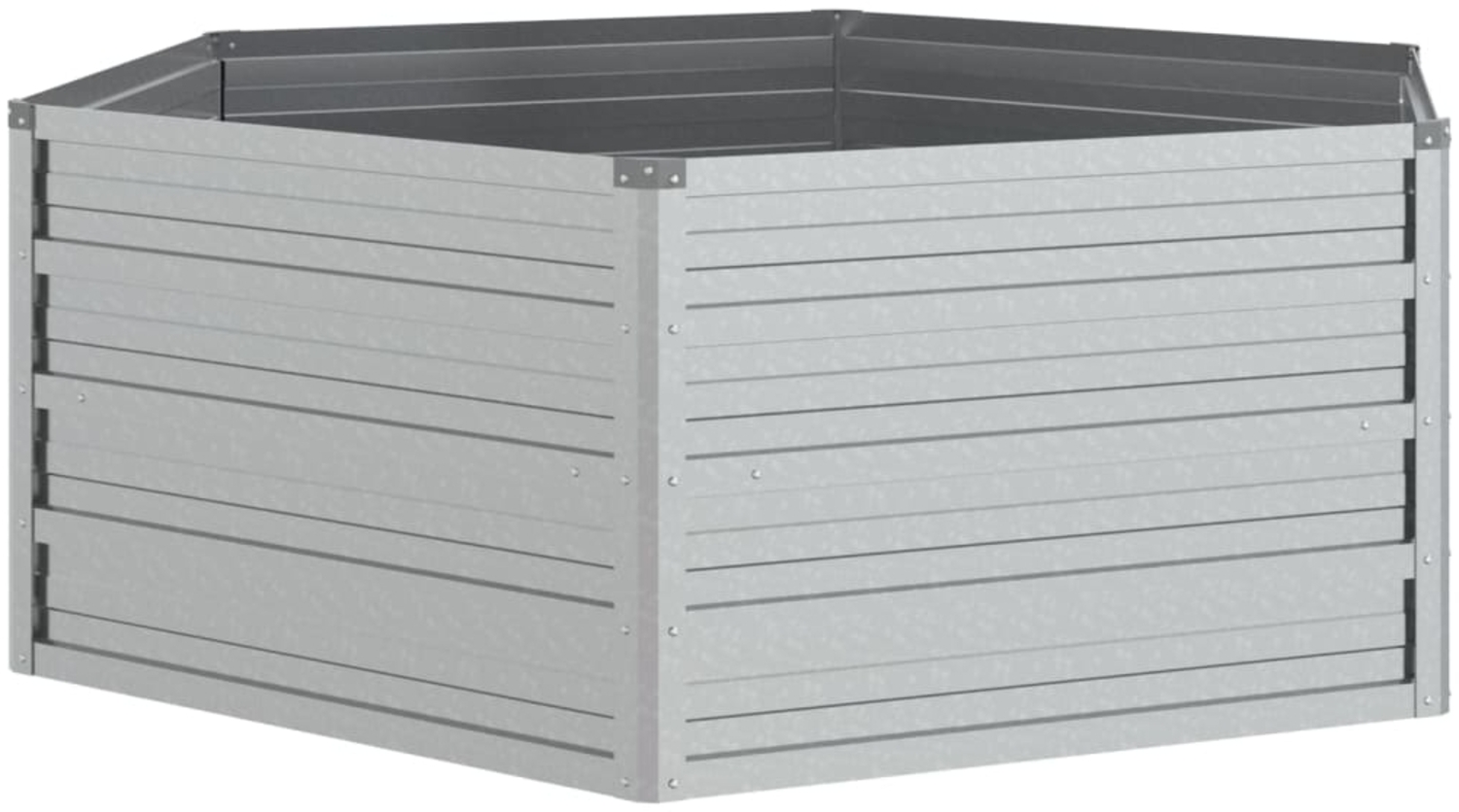 vidaXL Garten-Hochbeet 129x45 cm Verzinkter Stahl Silber 316881 Bild 1
