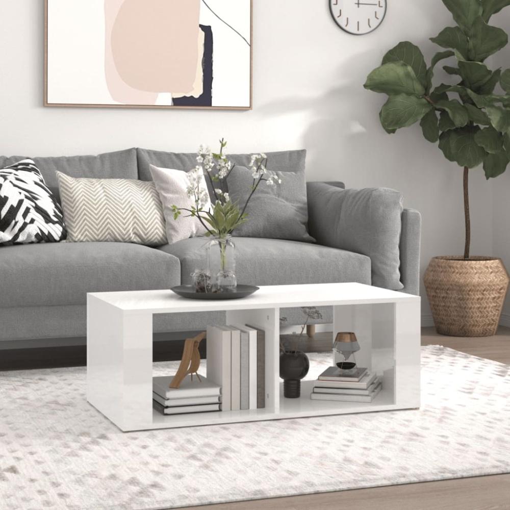 vidaXL Couchtisch Hochglanz-Weiß 100x50x36 cm Holzwerkstoff 816522 Bild 1