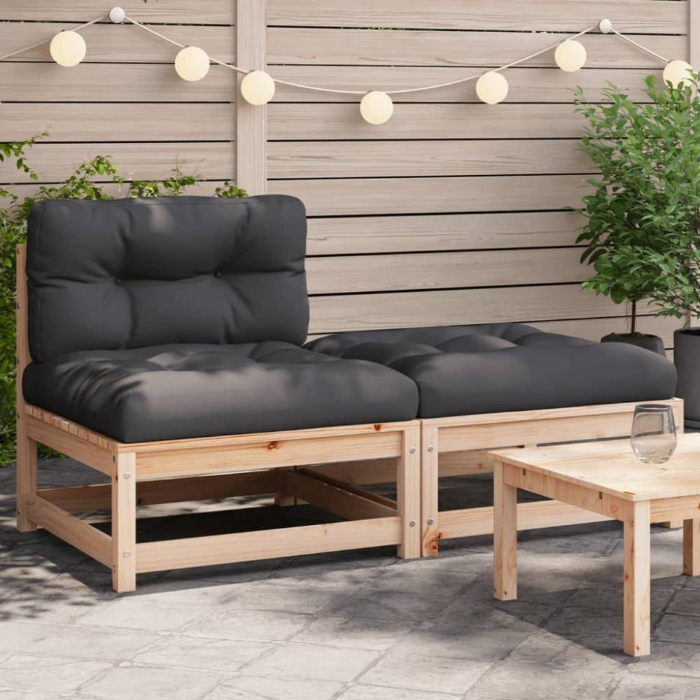 vidaXL Gartensofa ohne Armlehnen mit Kissen und Hocker 838125 Bild 1