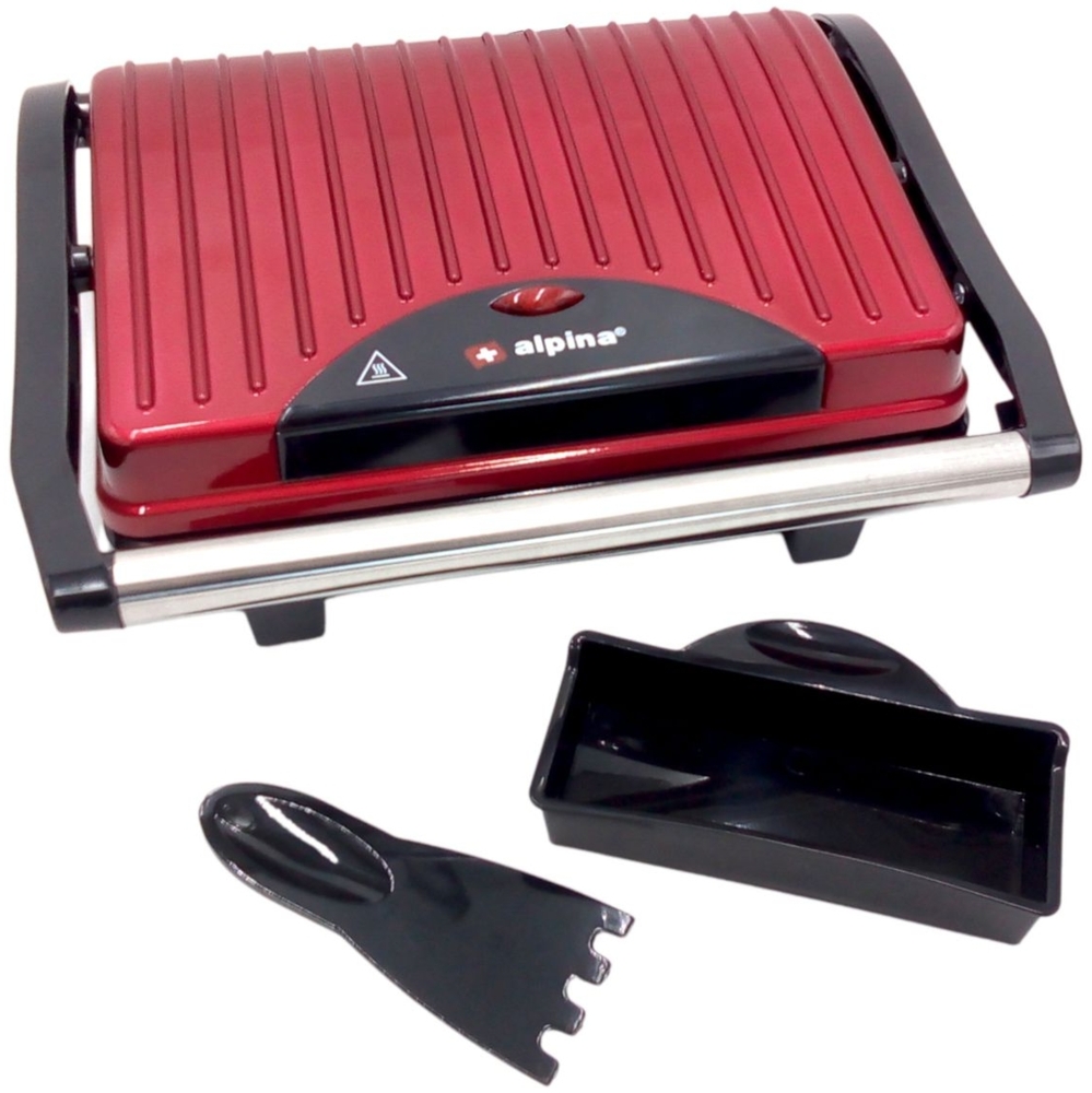 Alpina Kontaktgrill 1000W Optigrill Elektrogrill Tischgrill 2 Grillplatten Bild 1