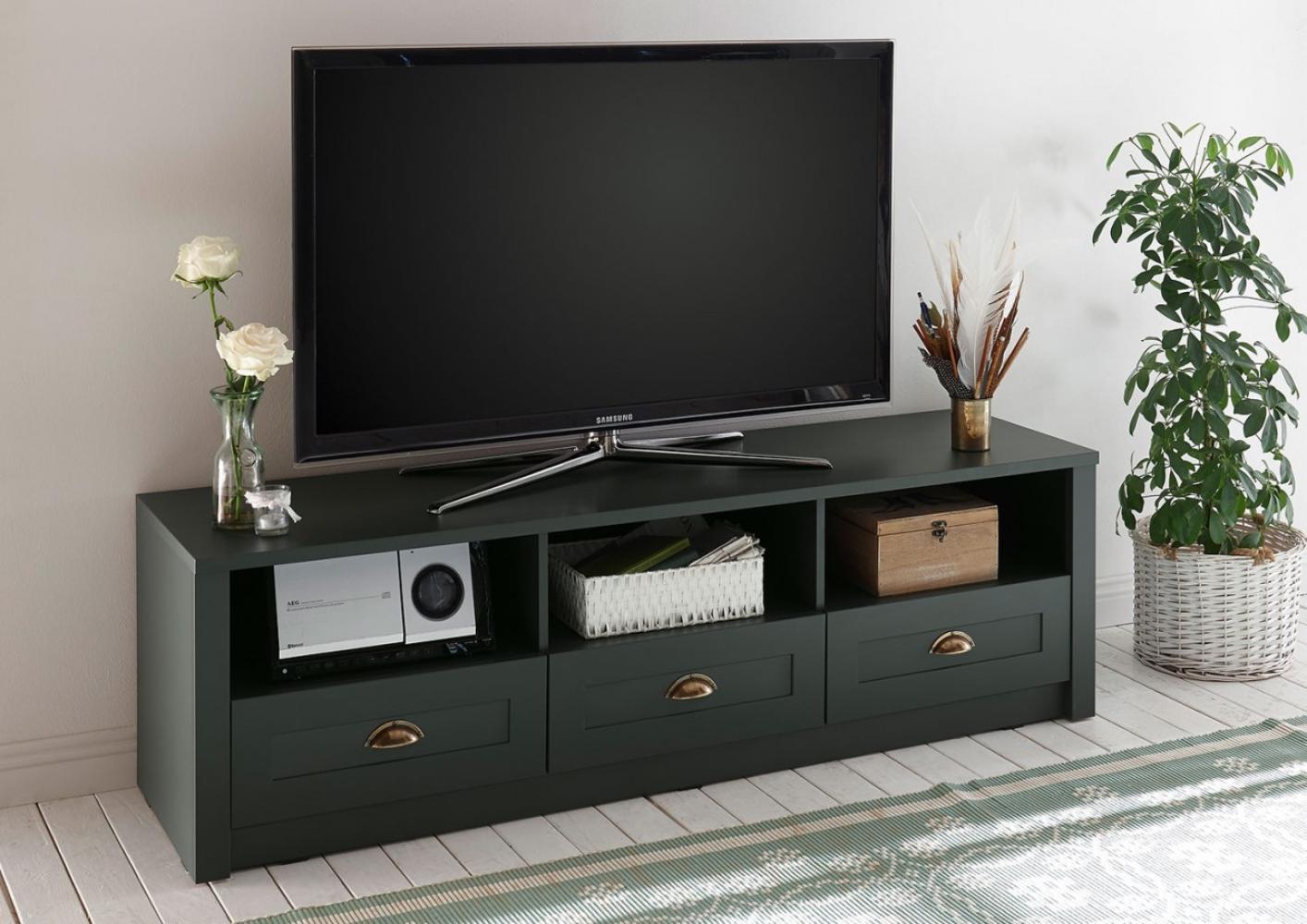 Ascot Lowboard TV-Schrank Fernsehtisch 158cm grün Landhaus Bild 1
