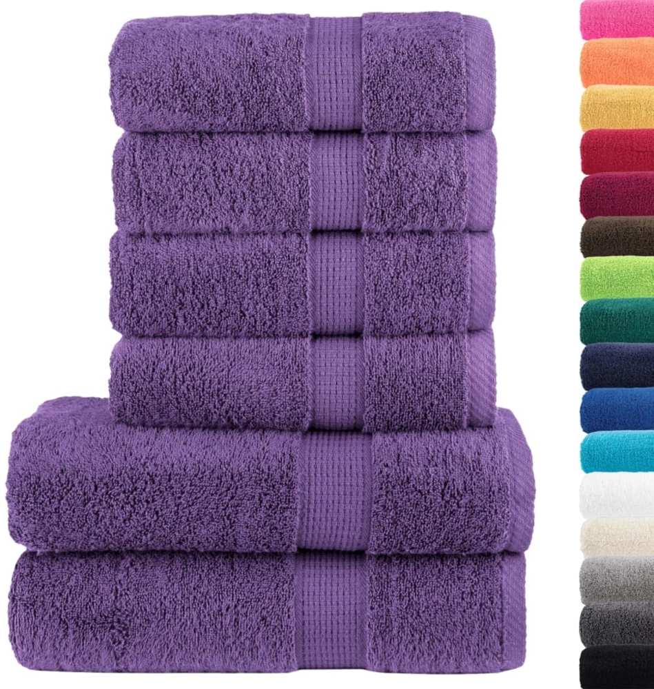 vidaXL 6 tlg. Premium-Handtuch-Set SOLUND Lila 600 g/m² 137562 Bild 1