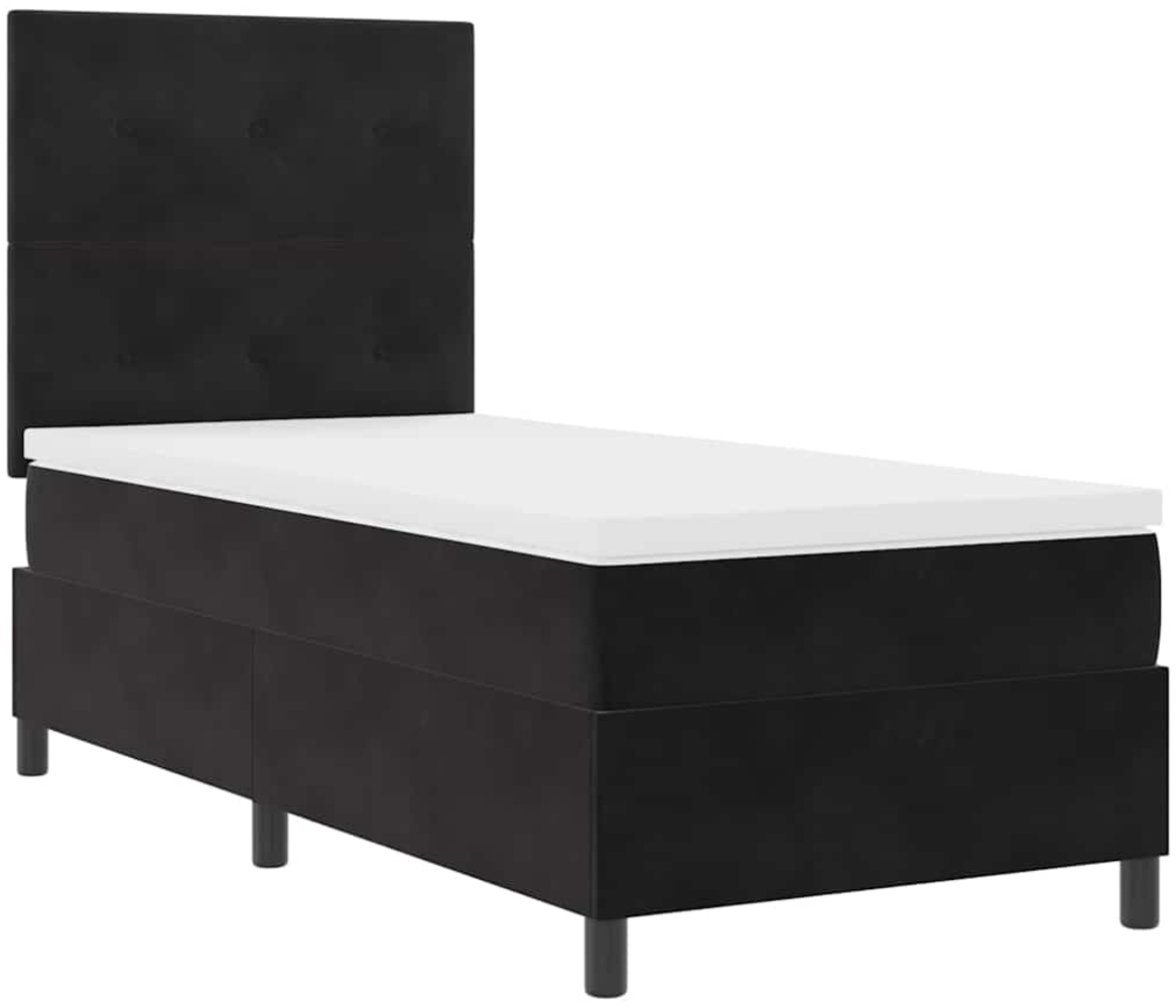 vidaXL Boxspringbett mit Matratze Schwarz 80 x 200 cm Samt 3339796 Bild 1