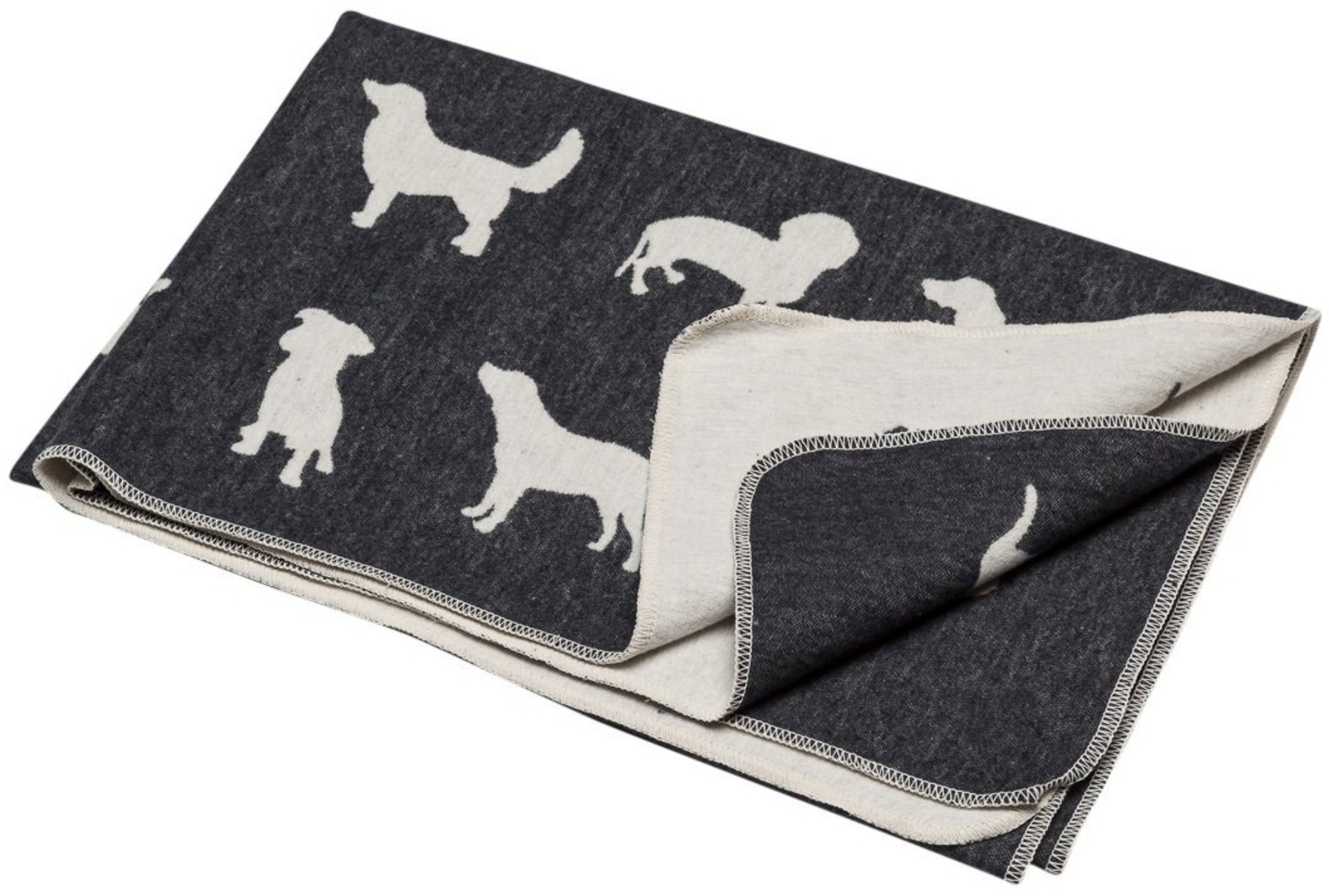 DAVID FUSSENEGGER Tierdecke 'best friend allover' 100 x 140 cm Anthrazit - Grau Bild 1