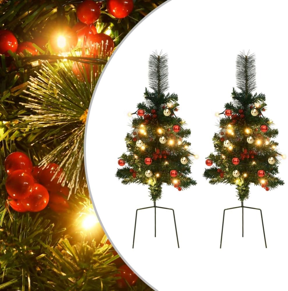 vidaXL Künstlicher Weihnachtsbaum mit Beleuchtung 2 Stk. Outdoor 76 cm 332835 Bild 1