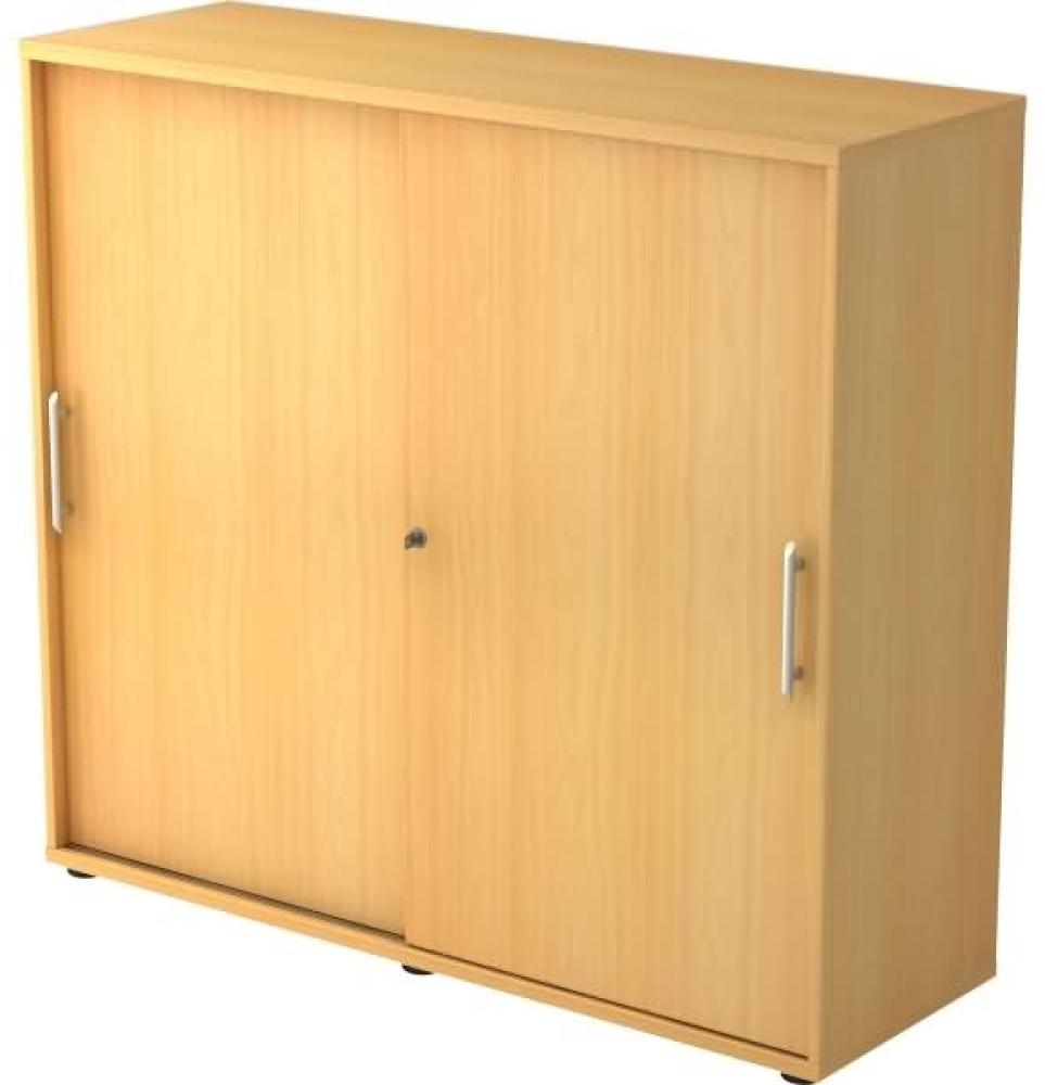 Schiebetürschrank 3 Ordnerhöhen, 120cm RE Buche Bild 1