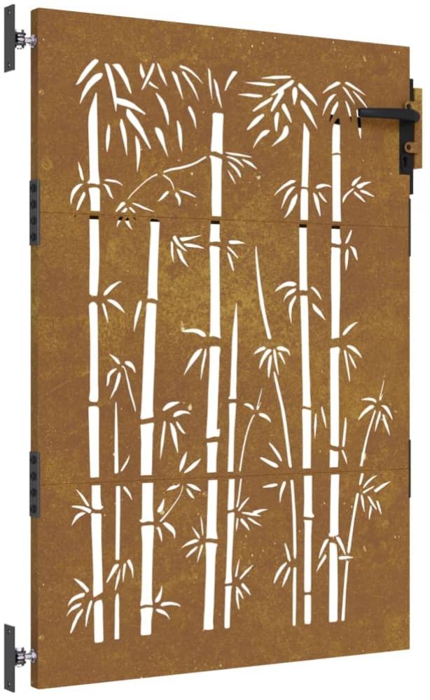 vidaXL Gartentor 85x125 cm Cortenstahl Bambus-Design 153234 Bild 1