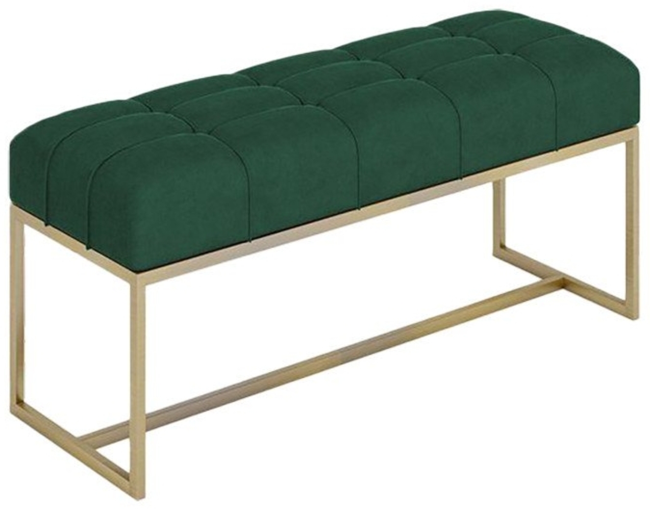 Beautysofa Polsterbank Bank Polsterbank Sitzbänk Royal aus Velours mit Knöpfen (modernes Bank aus velurstoff, Breite 80 / 90 / 100 / 110 /120 cm), mit Metallgestell in Goldenfarbig / Chrom / Weiß / Schwarz Bild 1