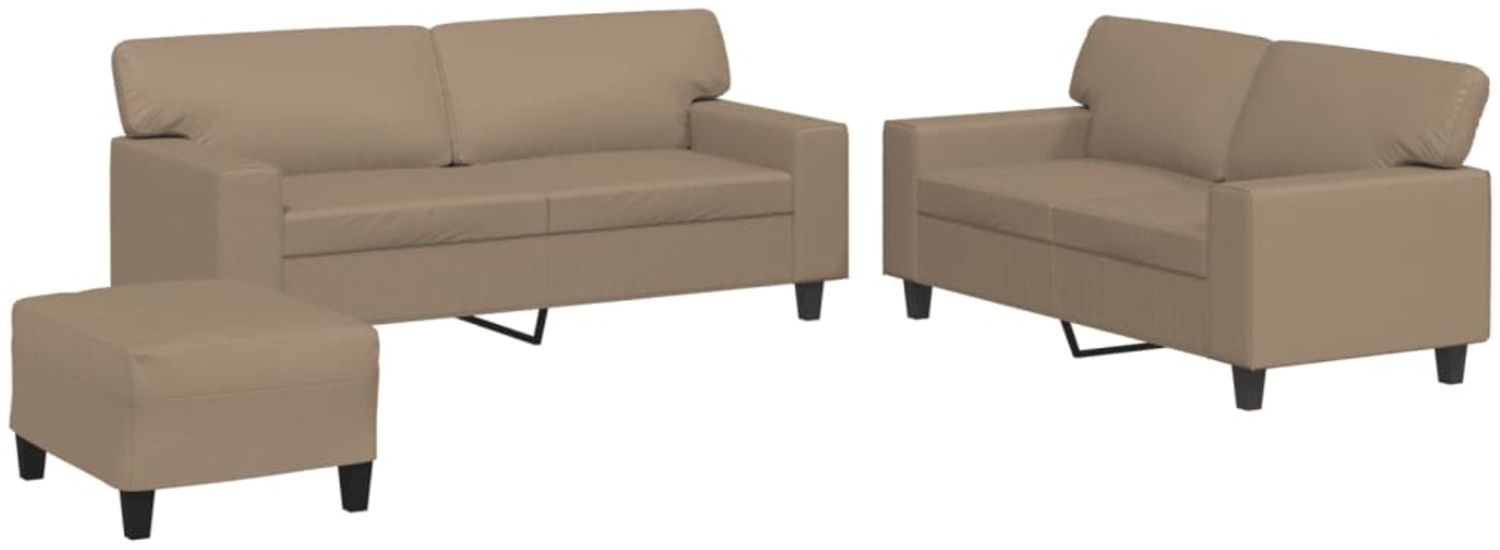vidaXL 3-tlg. Sofagarnitur Cappuccino-Braun Kunstleder 3201923 Bild 1
