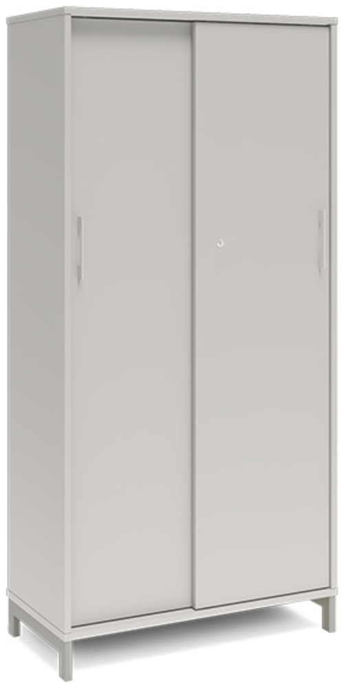 Büroschrank DNA 800x1660 mm Hellgrau/Schwarz Schiebetür 4A4 Bild 1