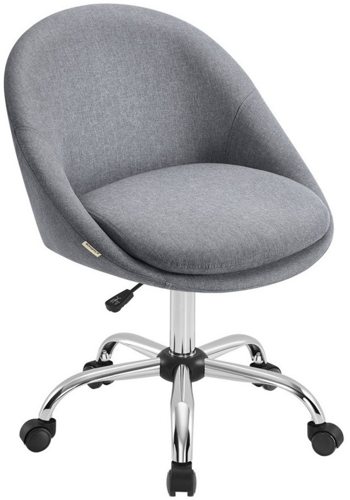 SONGMICS Homeoffice-Stuhl, Schminkstuhl aus Fleece, Schreibtischstuhl, Schaumstoffpolsterung, höhenverstellbar Bild 1