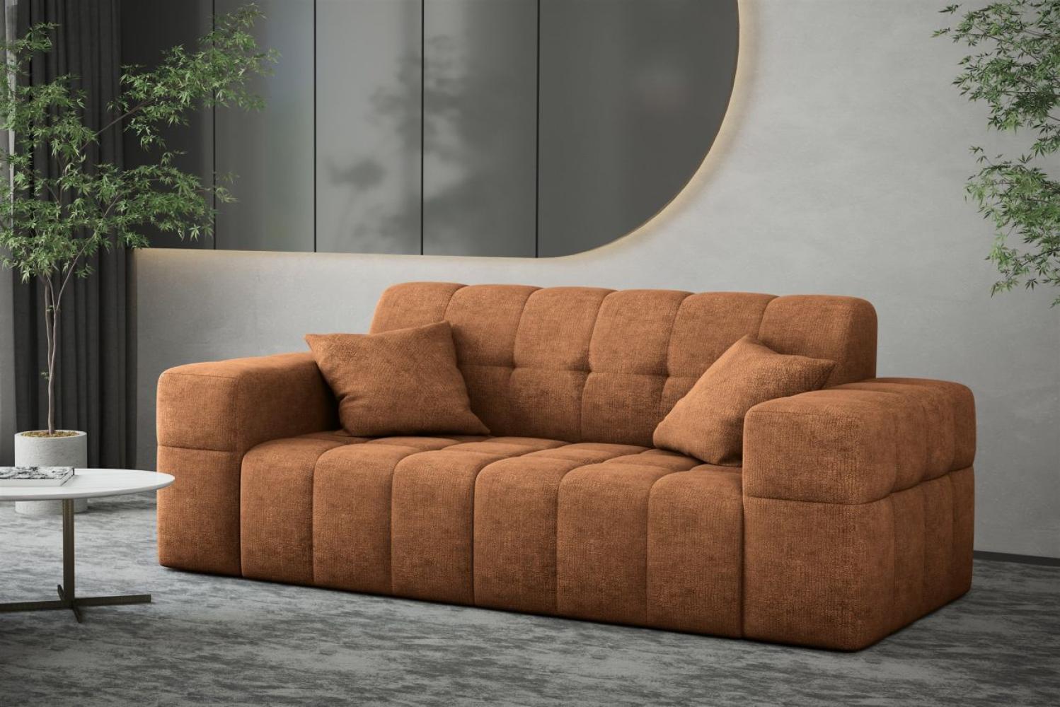 Sofa Designersofa NANCY 2-Sitzer in Stoff Perfekt Harmony Caramel Bild 1