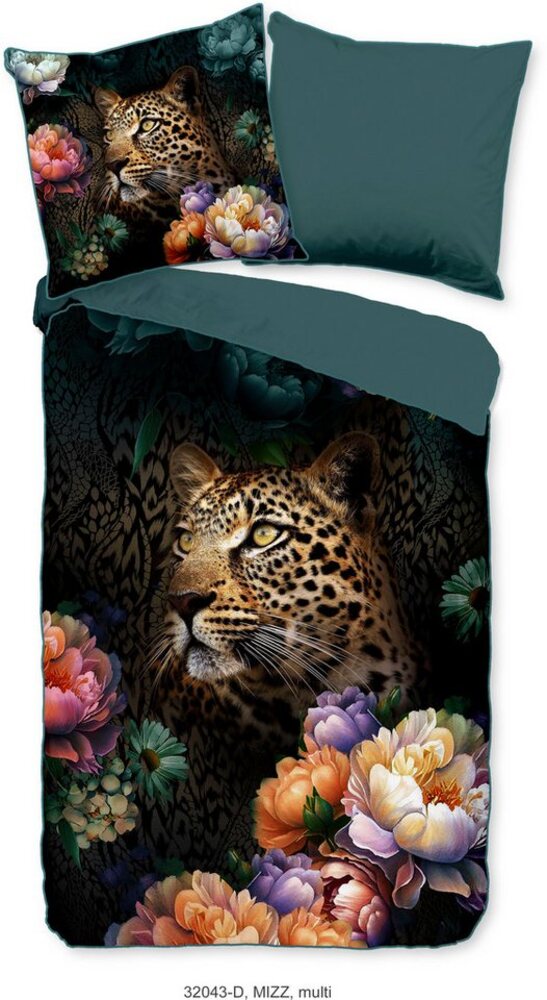 Descanso Wendebettwäsche Mizz, Satin, 2 teilig, Baumwolle, Mako Satin, 135x200, Biese, Reißverschluss, Wende, Leopard Bild 1