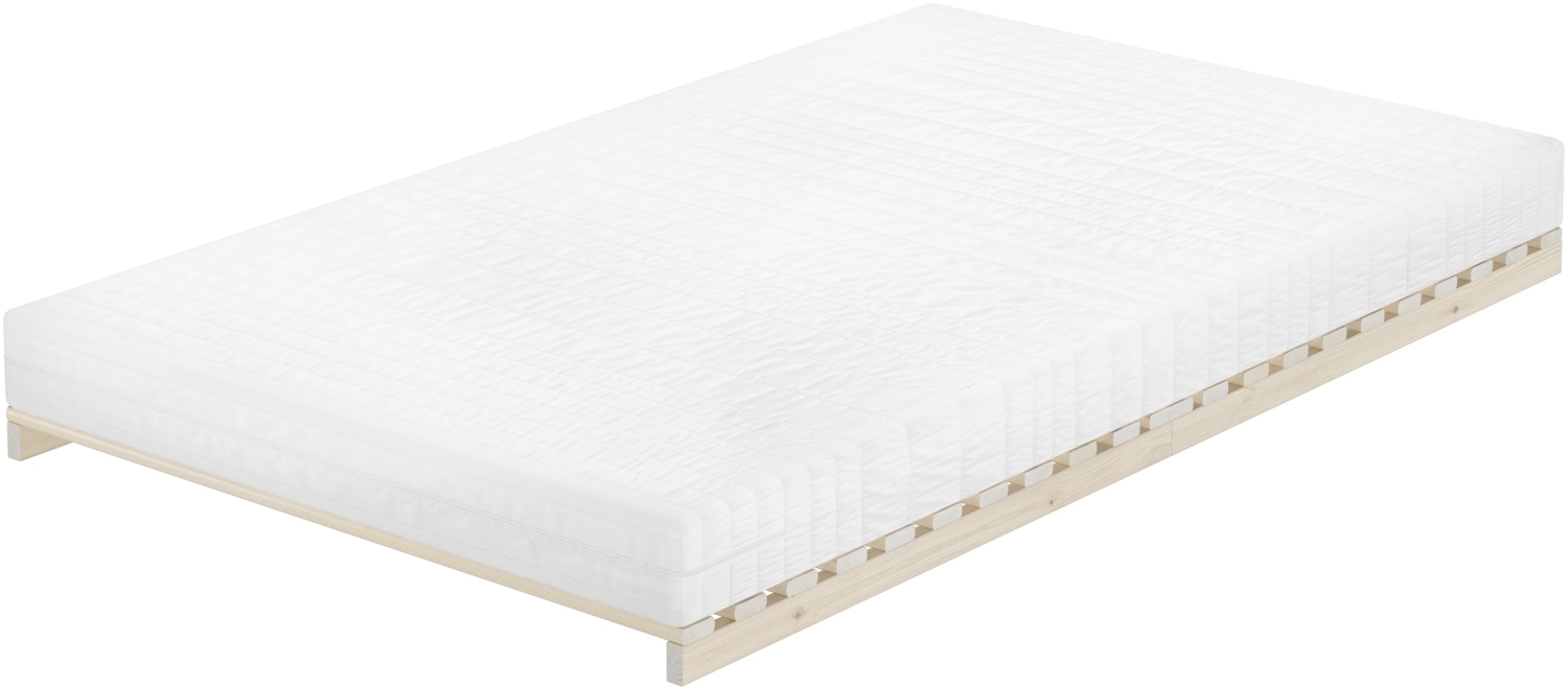 Niederflurbett metallfrei 120x200 Futon metallfreier Lattenrost, Fichte unbehandelt V-60.97-12mit Matratze Bild 1