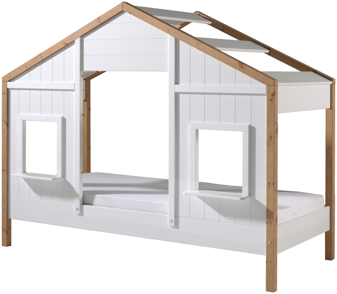 Hausbett >Hausbett< in Oak/Weiß, Holzwerkstoff - 210x170x97cm (BxHxT) Bild 1