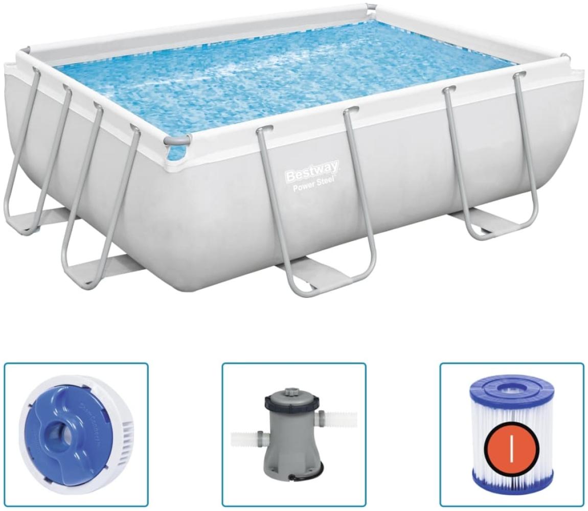 Bestway Power Steel Pool-Set Rechteckig 282x196x84 cm 3202527 Bild 1