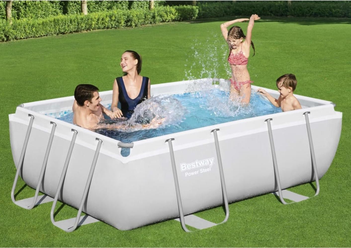 Bestway Power Steel Pool-Set Rechteckig 282x196x84 cm 3202527 Bild 1