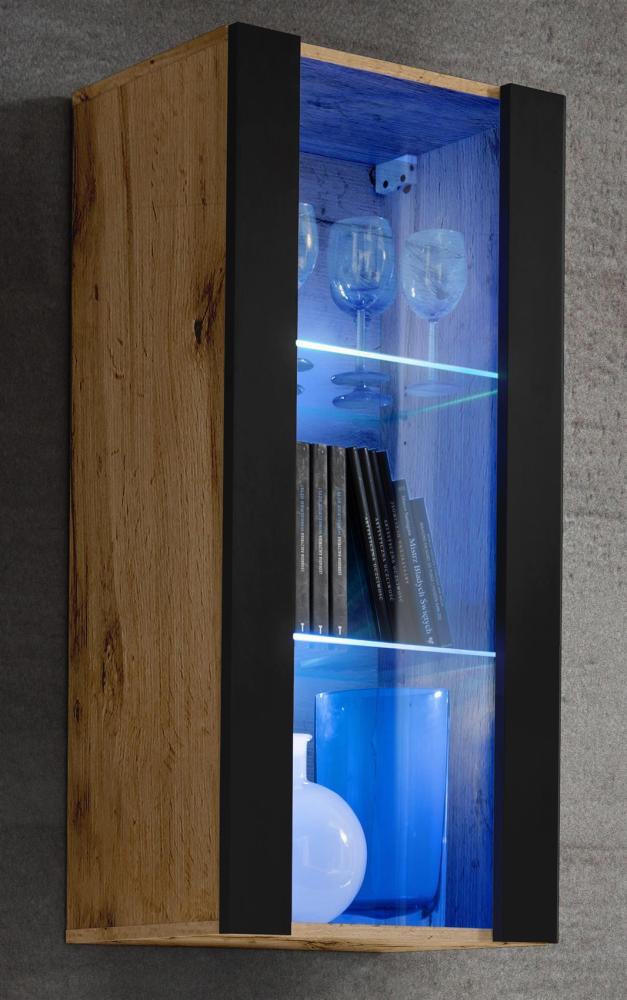 99rooms Azara Vitrine I Wotan Eiche Schwarz Blau Bild 1