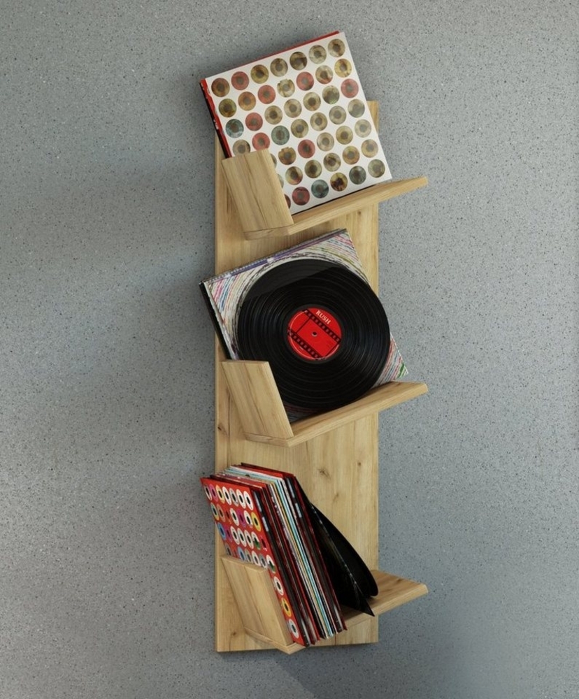 VCM CD-Regal Holz Bücher Schallplatten LP Hänge Wandregal Sulda Bild 1