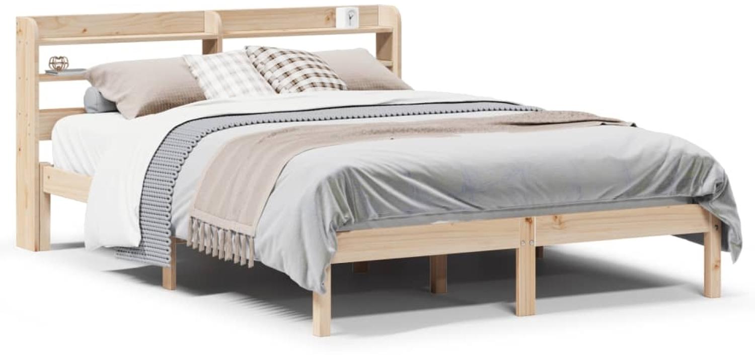 vidaXL Massivholzbett ohne Matratze 135x190 cm Kiefernholz 3306531 Bild 1