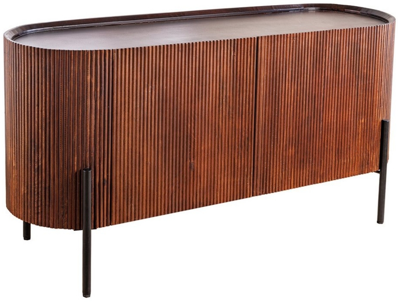 riess-ambiente Sideboard GATSBY 150cm dunkelbraun / schwarz (Einzelartikel, 1 St), Wohnzimmer · Massivholz · Metall · Kommode · Stauraum · Retro Design Bild 1