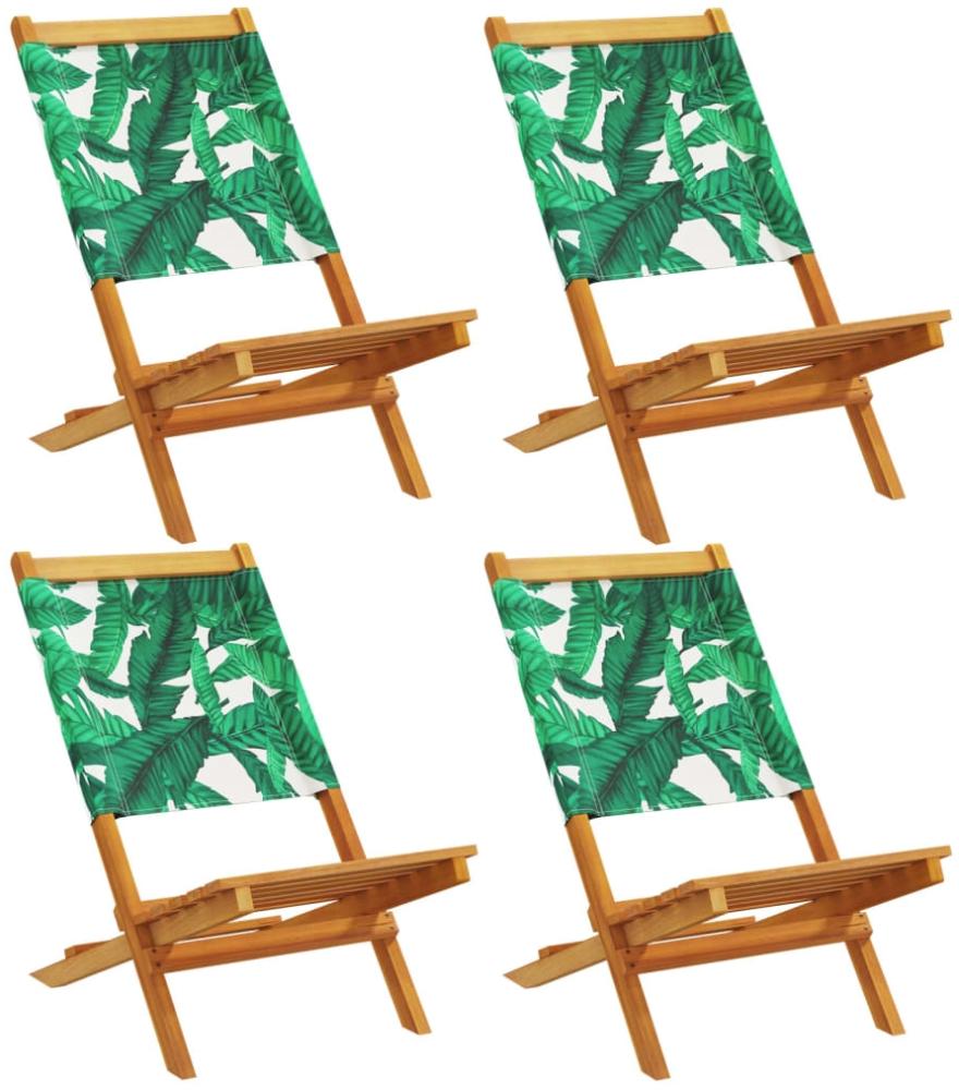 vidaXL Gartenstühle 4 Stk. Klappbar Grün Stoff und Massivholz 3214649 Bild 1