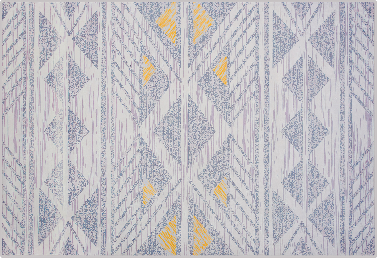 Teppich grau-gelb 140x200 cm geometrisches Muster Kurzflor KARGI Bild 1