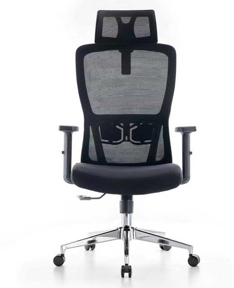 Durrafy Bürostuhl Ergonomischer Stuhl Drehstuhl Schreibtischstuhl chefsessel Mesh (rmlehnen und Kopfstütze, Drehstuhl Bürostuhl 150 kg), Wippfunktion 130°, Atmungsaktiv mit Verstellbarer Lendenwirbelstütze Bild 1