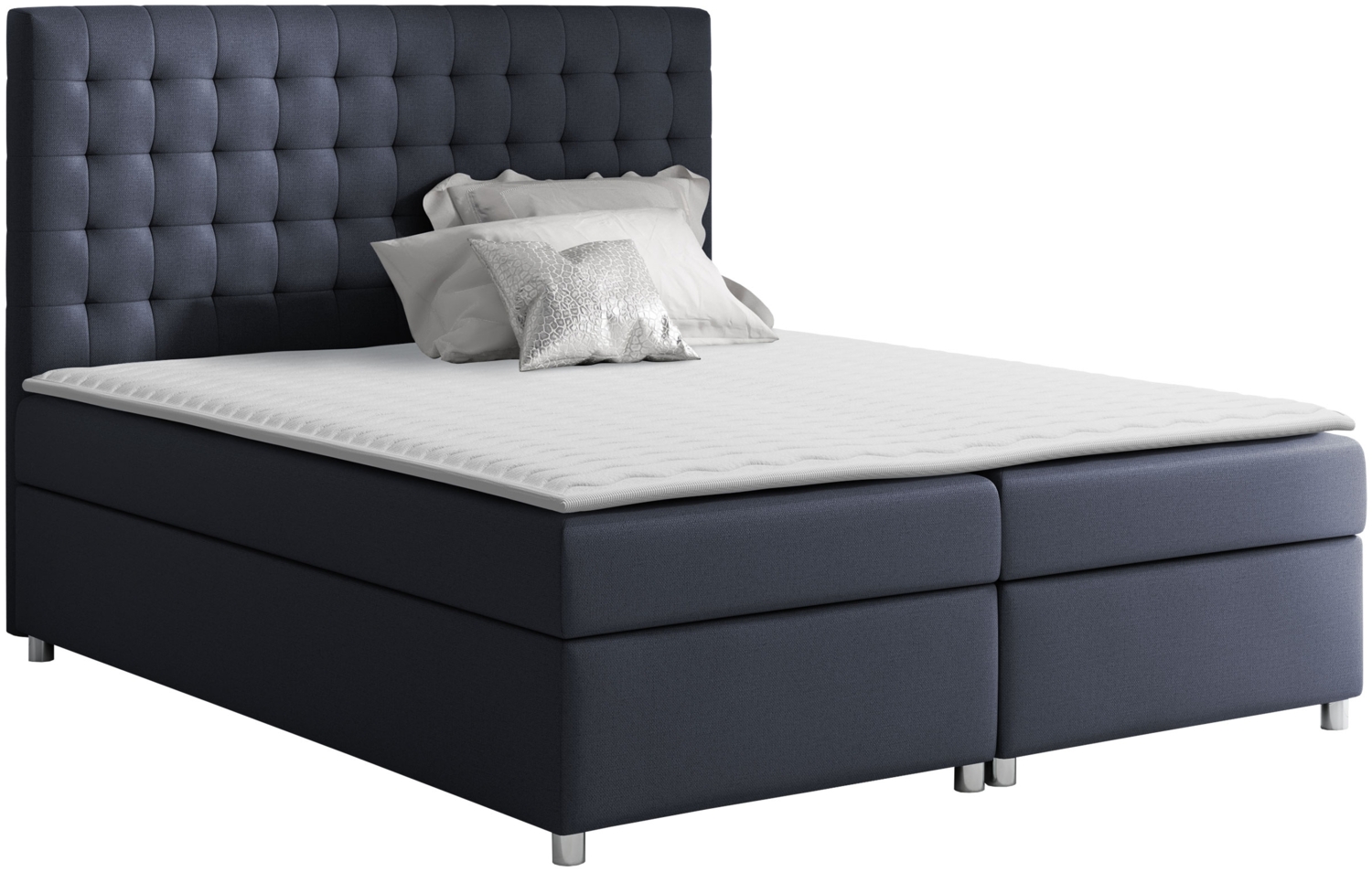 Boxspringbett Singer, Blau, 120x200 cm Bild 1