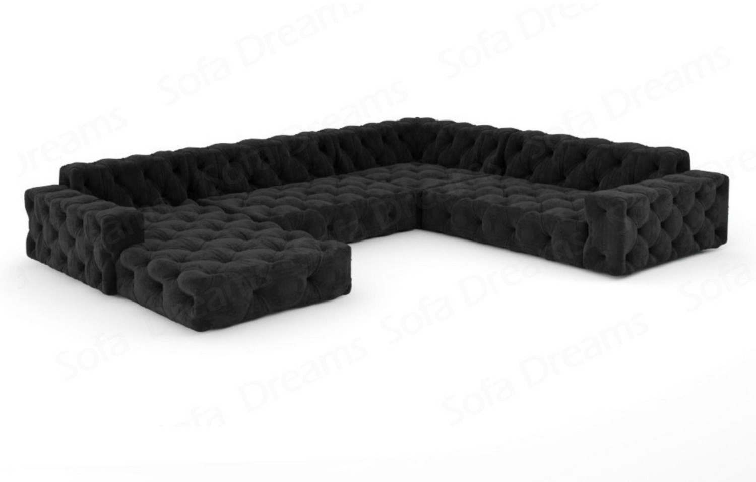 Sofa Dreams Sofa Stoff Samt Designer Samtstoff Sofa Polstersofa Menorca U Form Modern, Chesterfield Bild 1