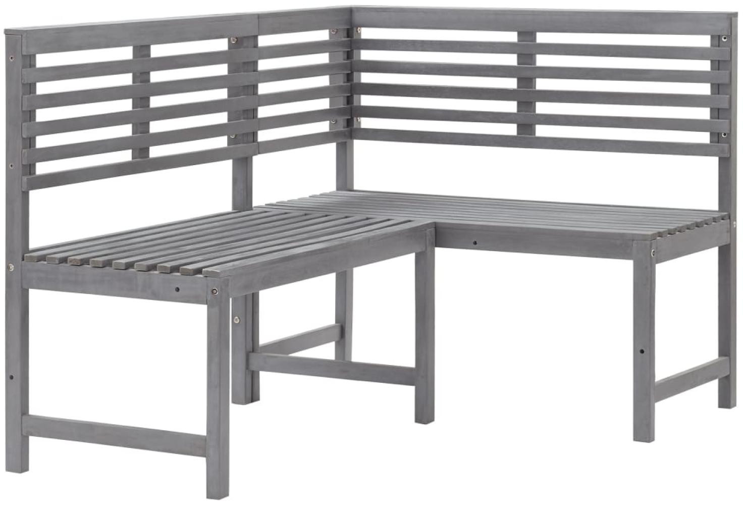 vidaXL Garten-Eckbank Grau 140 cm Massivholz Akazie 312423 Bild 1