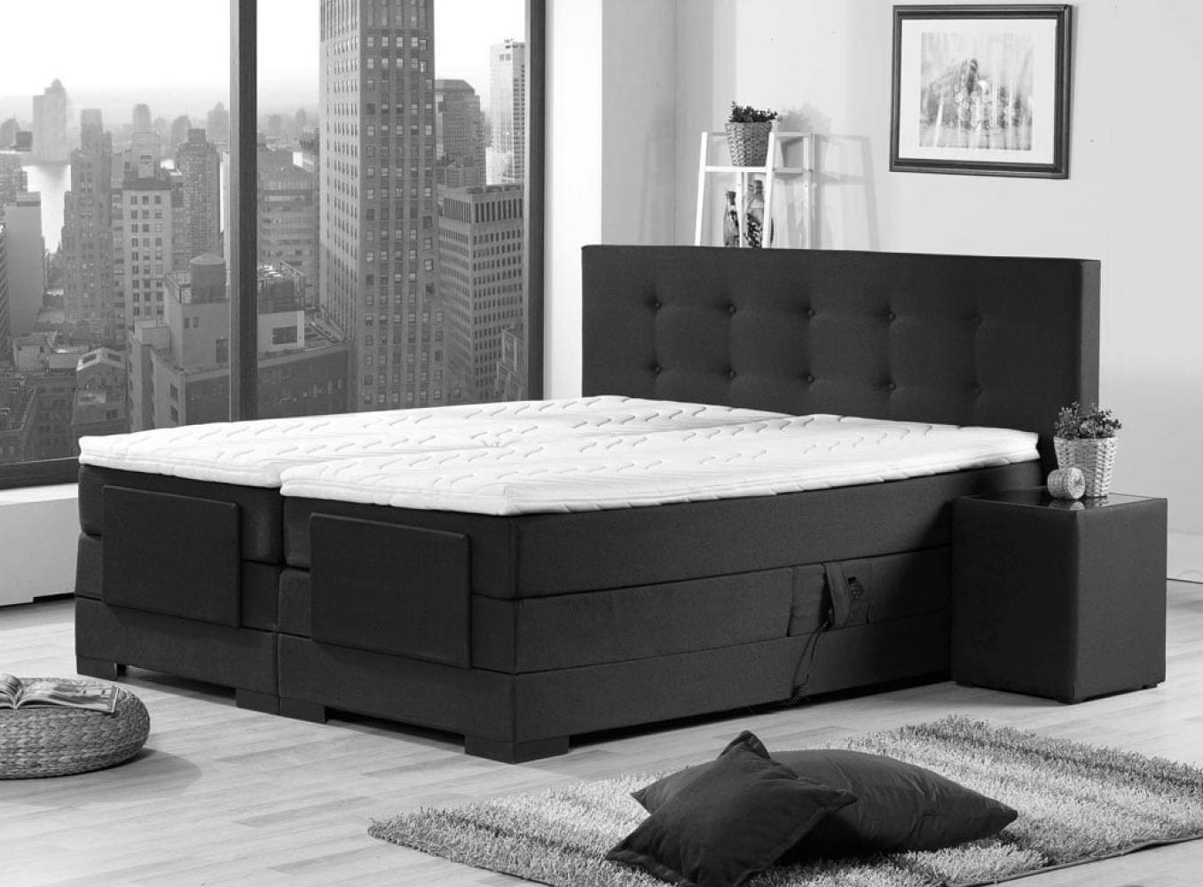 Boxspringbett Venedig - elektrisch verstellbar, 180cm,  Schwarz H5/H5 Bild 1