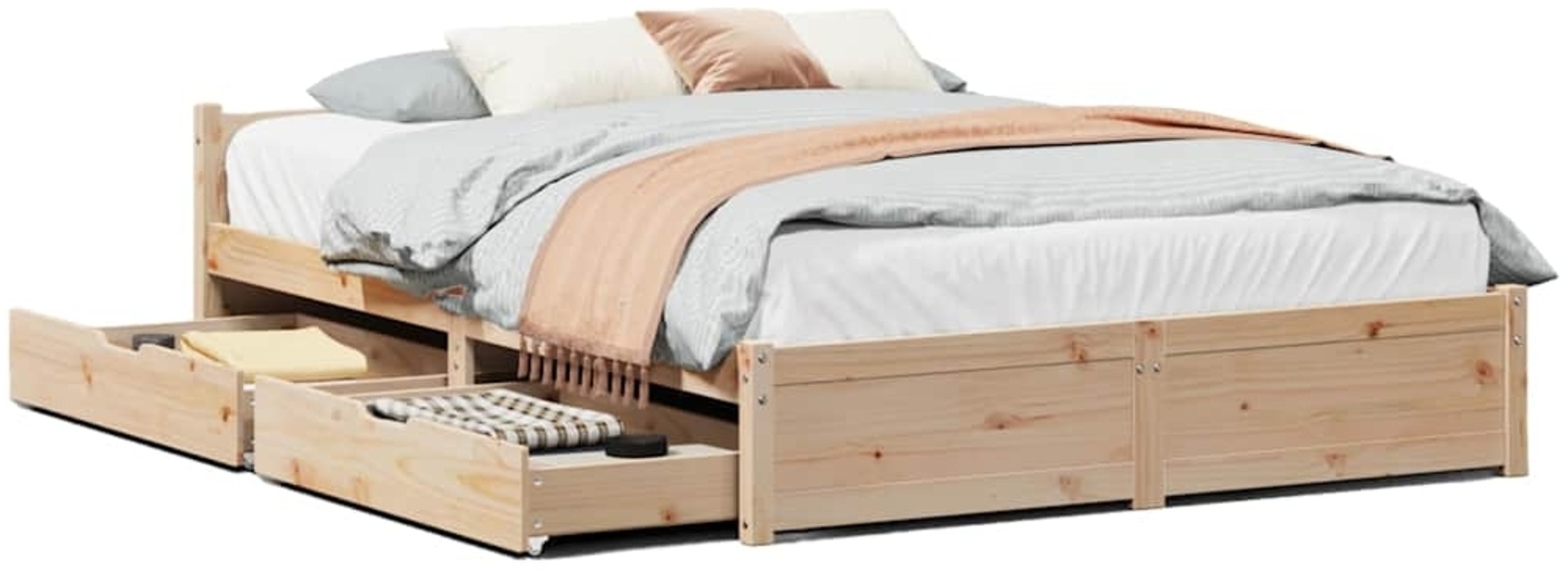 vidaXL Massivholzbett ohne Matratze 120x190 cm Kiefernholz 3301676 Bild 1