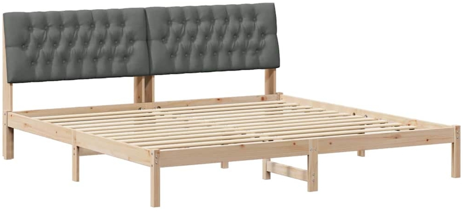 vidaXL Bettgestell mit gepolstertem Kopfteil Braun 200 x 200 cm 3394379 Bild 1