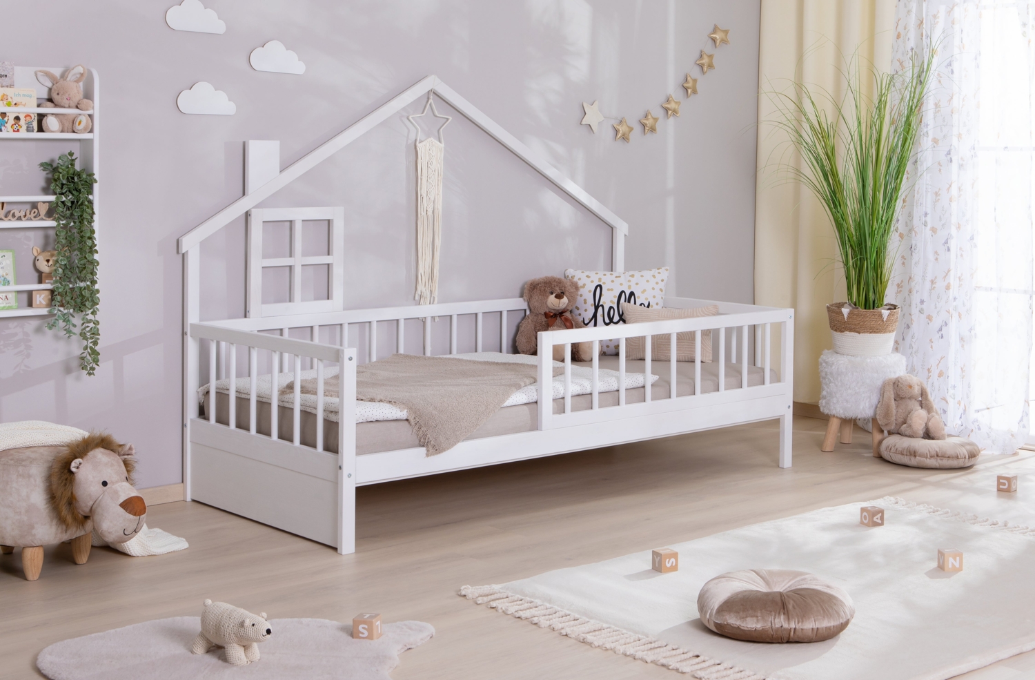 Hausbett Bodenbett "Loki" 90x200 Kiefer Massiv Bild 1