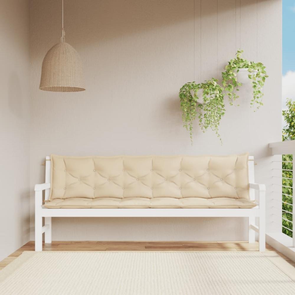 vidaXL Gartenbank-Auflagen 2 Stk. Beige 200x50x7 cm Oxford-Gewebe 361738 Bild 1