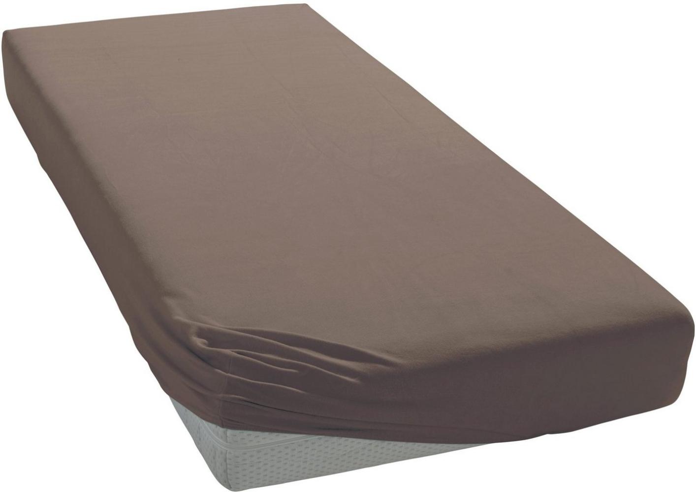 Janine 5002 Elastic-Jersey-Spannbetttuch 57 taupe 90x190-100x220 Bild 1