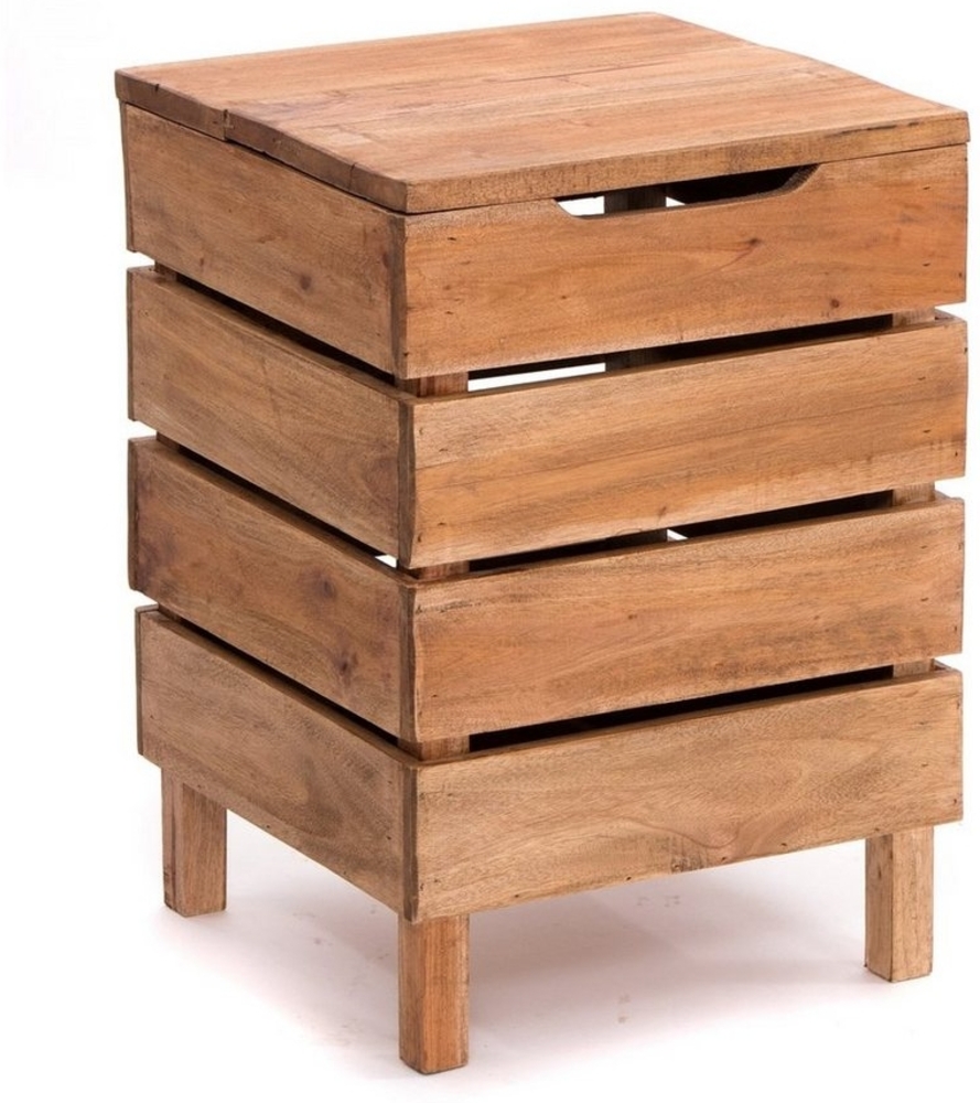 DESIGN DELIGHTS Mülleimer HOCKER "STORAGE 50", 50x35 cm (HxB), Altholz, Wäschebox Bild 1