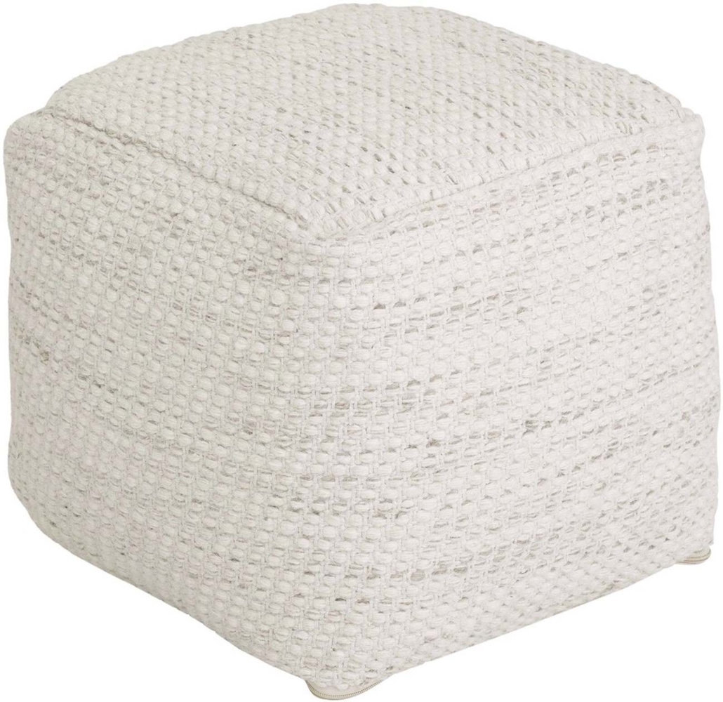 Pouf Asuri aus Stoff, Ivory, 40x40x40 cm Bild 1