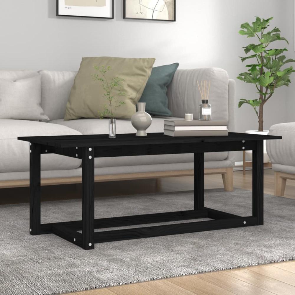 Couchtisch Schwarz 110x55x45 cm Massivholz Kiefer [822171] Bild 1