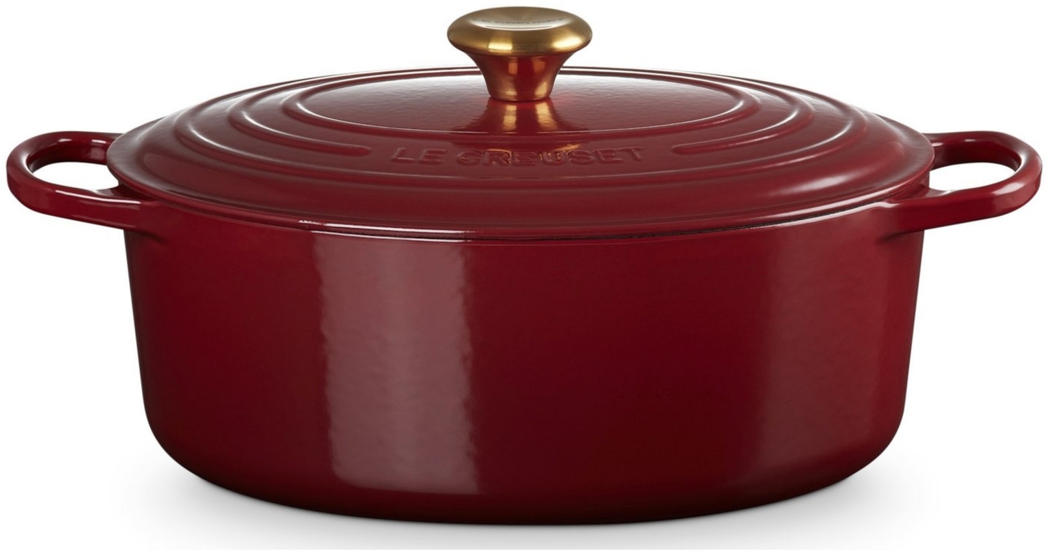 Le Creuset Bräter 'Signature' , Gusseisen , Oval, für alle Herdarten und Induktion geeignet, Rhône, 31,0 cm Bild 1