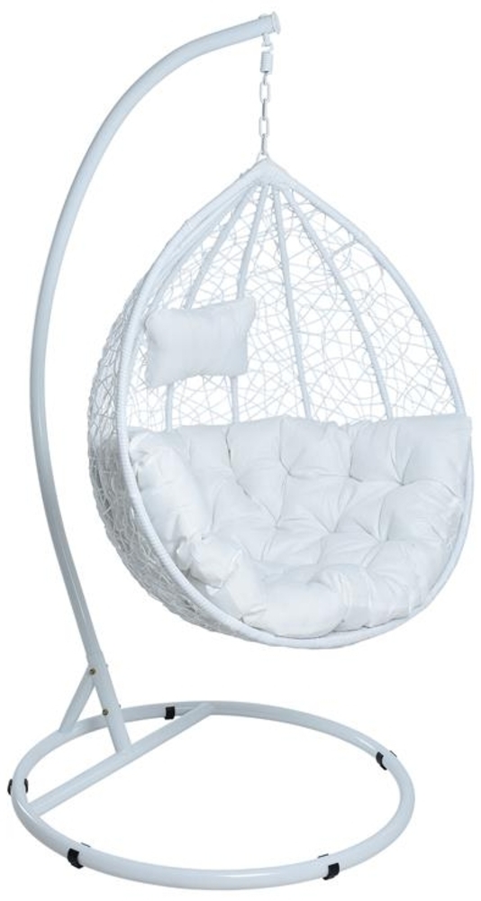 Polyrattan Hängesessel Hängekorb mit Gestell und XXL Relaxkissen Hängestuhl Bild 1