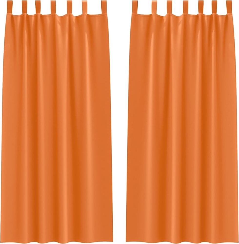 vidaXL Verdunkelungs-Vorhänge mit Ringen 2 pcs Helles Orange 4107620 Bild 1