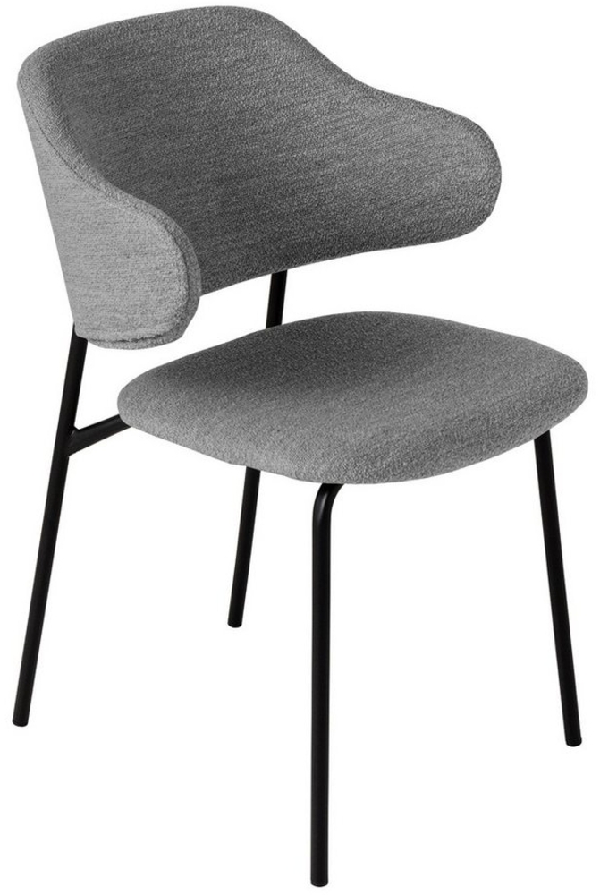 riess-ambiente Armlehnstuhl VOGUE grau / schwarz (Einzelartikel, 1 St), Esszimmer · Bouclé · Metall · mit Armlehne · Retro Design Bild 1