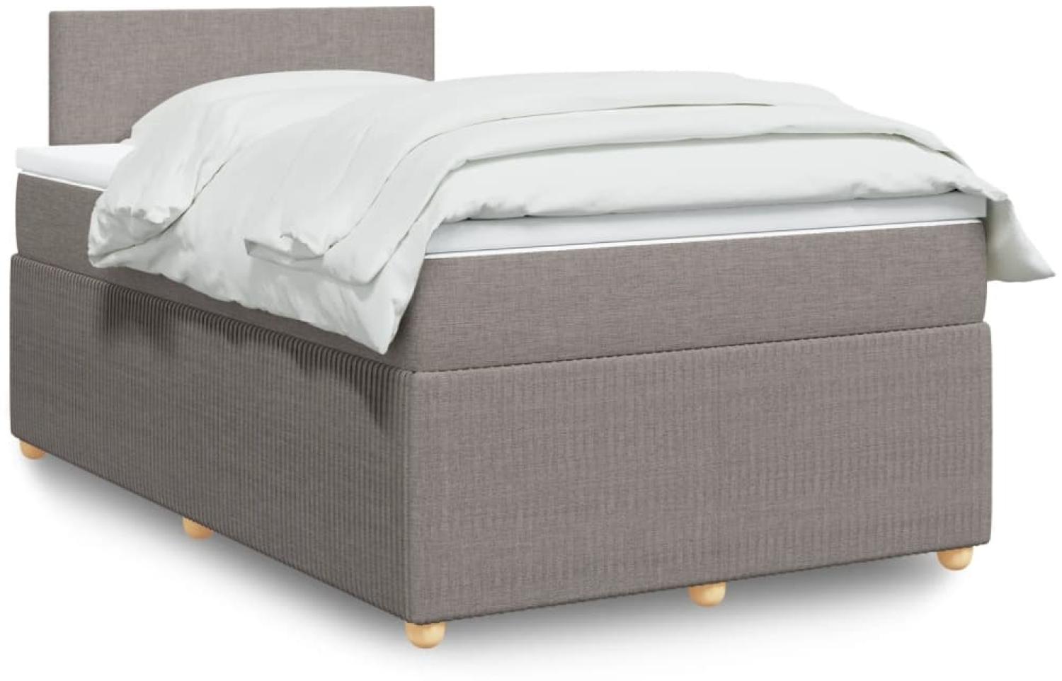 vidaXL Boxspringbett mit Matratze Taupe 120x190 cm Stoff 3289692 Bild 1