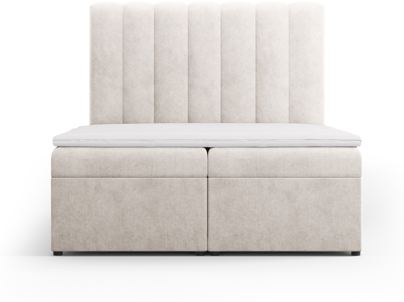Micadoni Boxspringbett Kelp Strukturierter Stoff Grau Beige Melange 140x200 Bild 1
