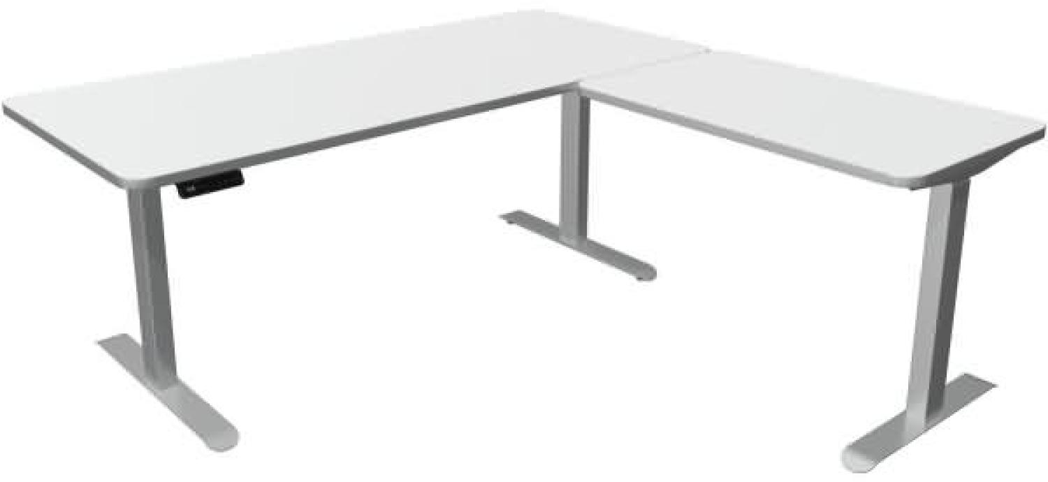 Kerkmann Schreibtisch Sitz-Stehtisch Move 3 Premium 180x80x72-121cm inkl. Anbautisch 100x60cm elektr. höhenverstellbar mit Memoryfunktion Weiß Bild 1