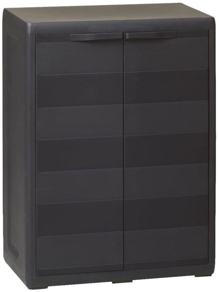 DOTMALL Seitenschrank Gartenschrank mit 1 Regal Schwarz Aufbewahrungsschrank Seitenschrank Bild 1